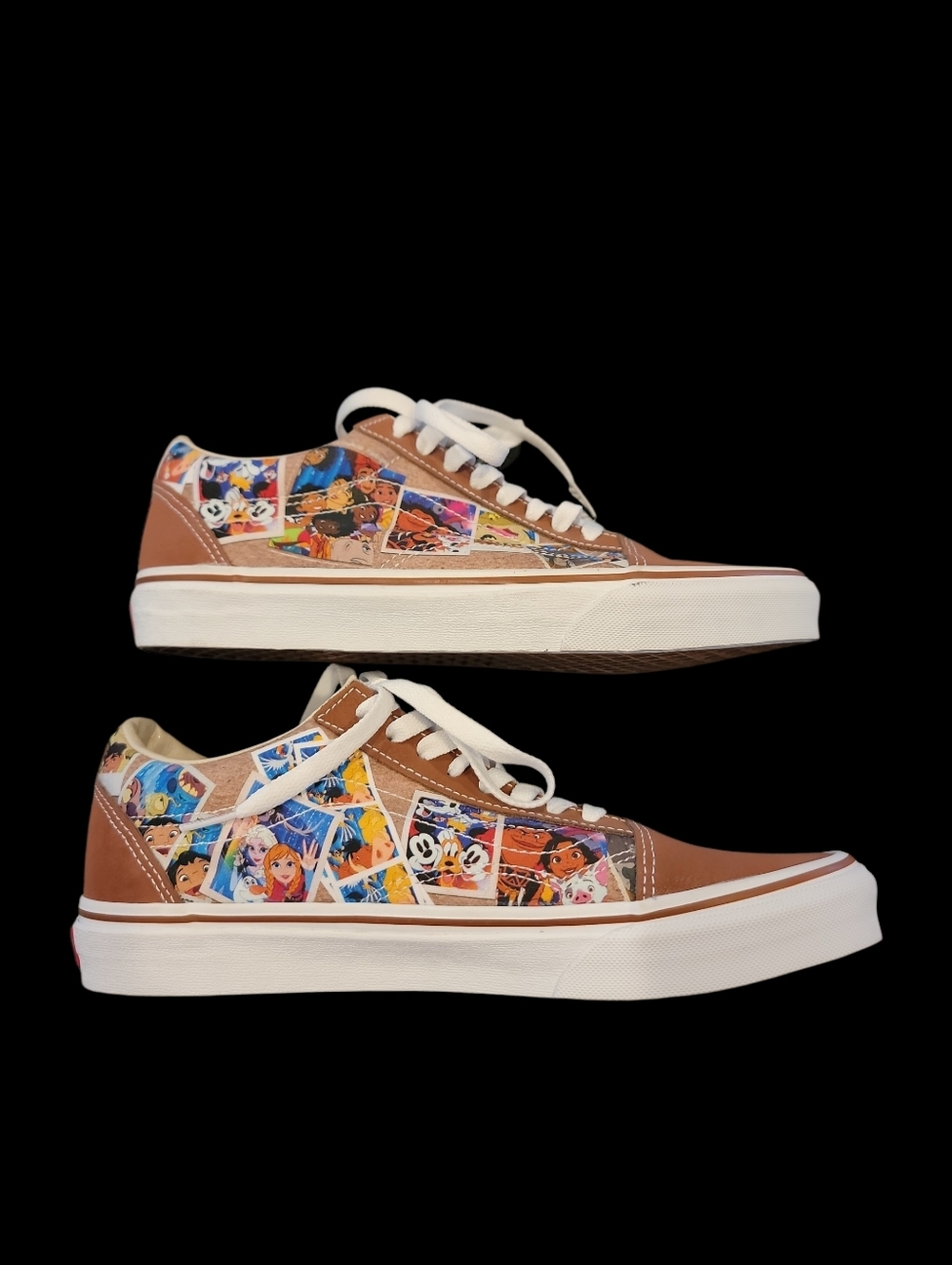 Vans‎ x Disney Old Skool Scrapbook Sneakers Disney 100 Brown Suede Canvas